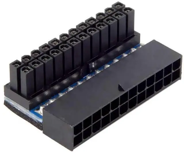 Alt view image 3 of 7 - ATX 24Pin Female to 24Pin Male 90 Degree Power Adapter, Right Angle Motherboard Power Connector for Desktop PC ATX Power Supply