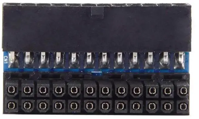Alt view image 2 of 7 - ATX 24Pin Female to 24Pin Male 90 Degree Power Adapter, Right Angle Motherboard Power Connector for Desktop PC ATX Power Supply