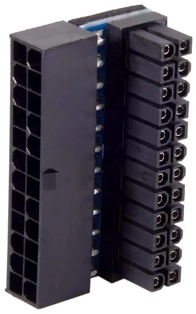 Alt view image 6 of 7 - ATX 24Pin Female to 24Pin Male 90 Degree Power Adapter, Right Angle Motherboard Power Connector for Desktop PC ATX Power Supply