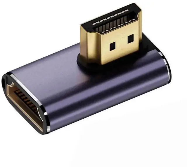 Main image of 8K HDMI 2.1 Right Angle Adapter, Vertical 90 Degree HDMI Male to Female Low Profile UHD Extension Connector, Supports 8K@60Hz for HDTV, Monitor, Projector