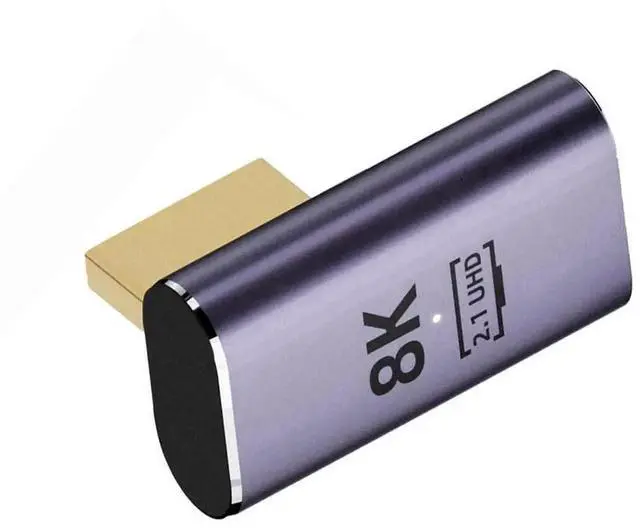 Alt view image 6 of 7 - 8K HDMI 2.1 Right Angle Adapter, Vertical 90 Degree HDMI Male to Female Low Profile UHD Extension Connector, Supports 8K@60Hz for HDTV, Monitor, Projector