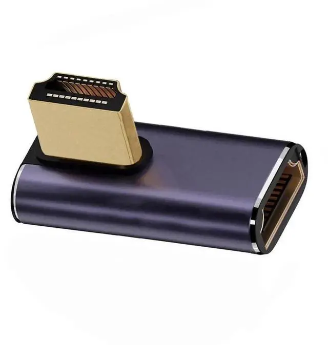 Alt view image 7 of 7 - 8K HDMI 2.1 Right Angle Adapter, Vertical 90 Degree HDMI Male to Female Low Profile UHD Extension Connector, Supports 8K@60Hz for HDTV, Monitor, Projector