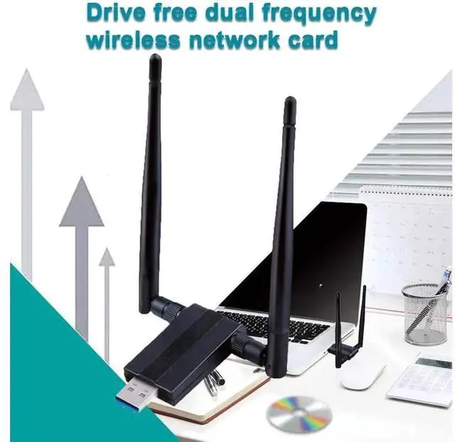 Alt view image 6 of 7 - 1200Mbps USB 3.0 Wireless WiFi Adapter, Dual Band 2.4G/5G WiFi Dongle with 5dBi Antenna, 802.11AC Network Receiver for Desktop PC Laptop, Supports Windows XP/Vista/7/8/10