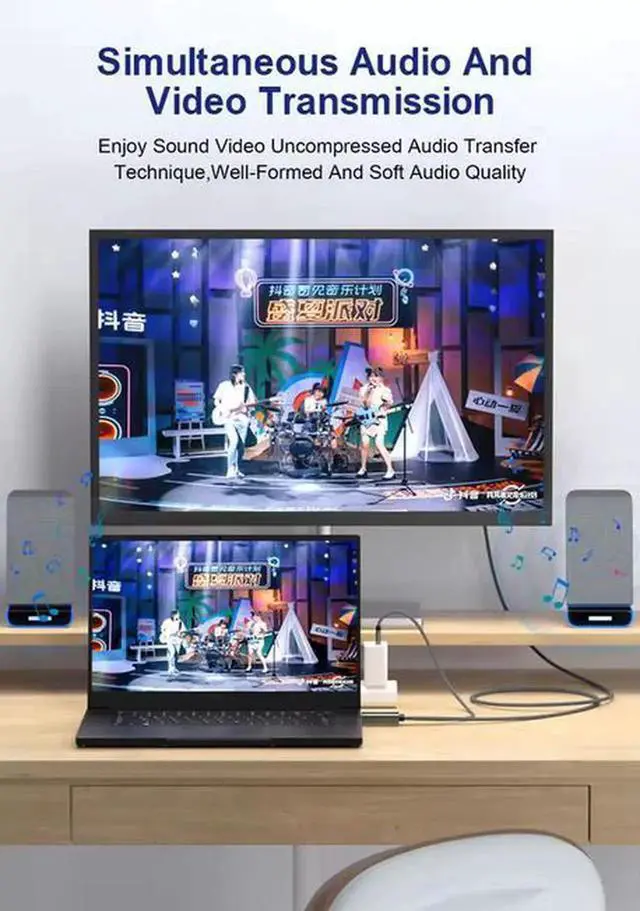 Alt view image 4 of 7 - 2-in-1 HDMI to USB-C Adapter Cable, Available in 1M/2M Length, Supports 4K@60Hz HDR, USB 2.0 Power Supply, Gold-Plated Contacts, Aluminum Housing, HDMI Source to Type-C Display for Laptop, Monitor, PS