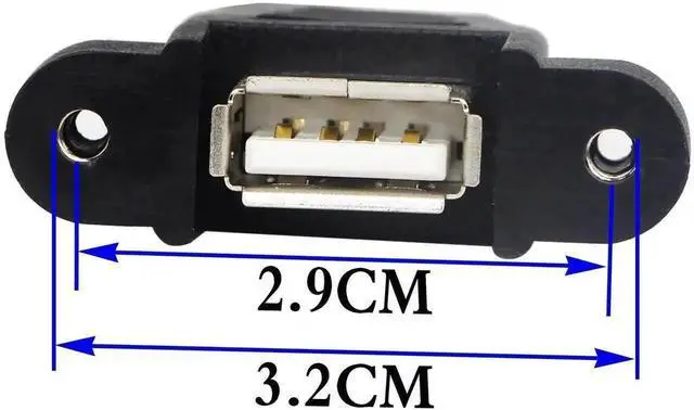 Alt view image 4 of 7 - Panel Mount USB 2.0 A Cable, USB A Female Panel Mount to 4 Pin Female Dupont Motherboard USB Header Cable, 30cm/12 Inch Internal USB Extension Wire