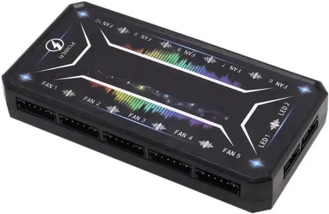 Alt view image 2 of 4 - WISDUM PC Case RGB Fan Control Board with Remote Control, 10 Ports RGB Fan Lighting Controller, Wireless Color Mode Switch Panel for Computer Gaming Chassis Cooling Fans