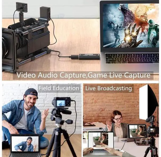 Alt view image 4 of 7 - HDMI to USB Audio Video Capture Card, Full HD 1080P Game Capture Adapter, HD Video Recording Device for DSLR Camcorder Action Cam Live Streaming on PC Mac