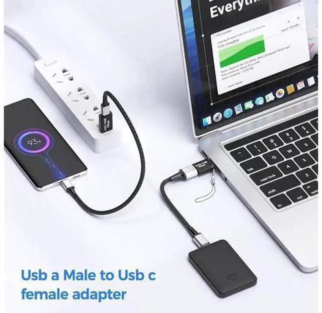 Alt view image 5 of 6 - 2 Pack USB 3.0 Type-C OTG Adapter,USB C Male to USB A Female + USB A Male to USB C Female Converter,Portable Interface Adaptor for Smartphone,Laptop,Tablet,Flash Drive,Keyboard