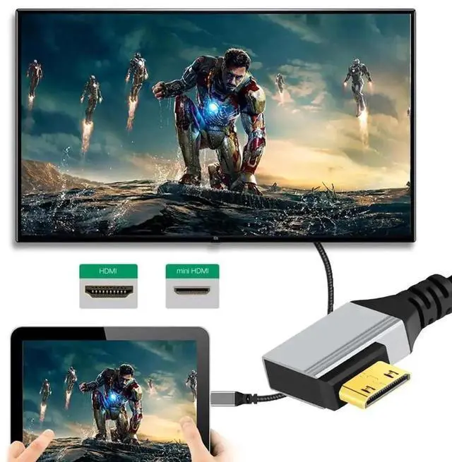 Alt view image 7 of 7 - 0.5m Ultra Thin 90 Degree Right Angled Mini HDMI 2.1 Type-A to Type-C Cable,8K 4K Hyper Flexible Slim HDTV Cord,High Speed Video Cable for Camera,Monitor,HDTV,Projector