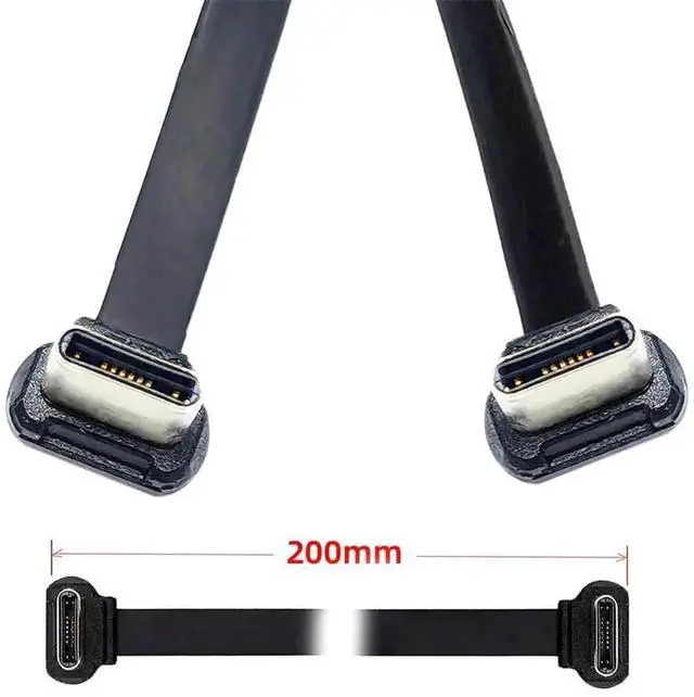 Alt view image 6 of 7 - 20cm Ultra Slim Flat Angled USB-C to USB-C Cable,7.87in USB 2.0 Short Type C Cord,65W Fast Charging Power Cable for Laptop,Tablet,Smartphone,Portable Charging Connection