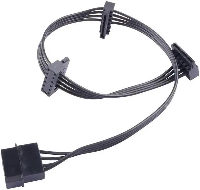Alt view image 2 of 6 - IDE Molex 4 Pin Male to 3 SATA 15 Pin Female Power Expansion Cable,16.6in 18AWG Tinned Copper Wire,PC Power Splitter Cord for HDD,SSD,Desktop,NAS and Server Storage Drives