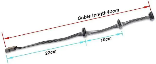 Alt view image 6 of 6 - IDE Molex 4 Pin Male to 3 SATA 15 Pin Female Power Expansion Cable,16.6in 18AWG Tinned Copper Wire,PC Power Splitter Cord for HDD,SSD,Desktop,NAS and Server Storage Drives