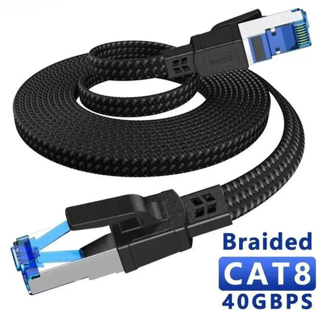 Main image of 1M/3FT Cat8 Braided RJ45 Ethernet Cable,40Gbps 2000MHz High Speed LAN Patch Cord,Shielded Cat 8 Network Cable for Gaming PC,Modem,Router,Switch,Indoor and Outdoor Network Connection