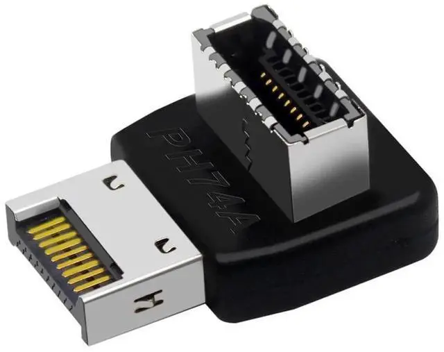 Alt view image 4 of 7 - 2 Pack 90 Degree USB3.1 Type-E Adapter, Internal Motherboard USB Type-C Type-E Header Steering Elbow Converter, Right Angle USB 3.1 Type-E Internal Connector for PC Case Modding