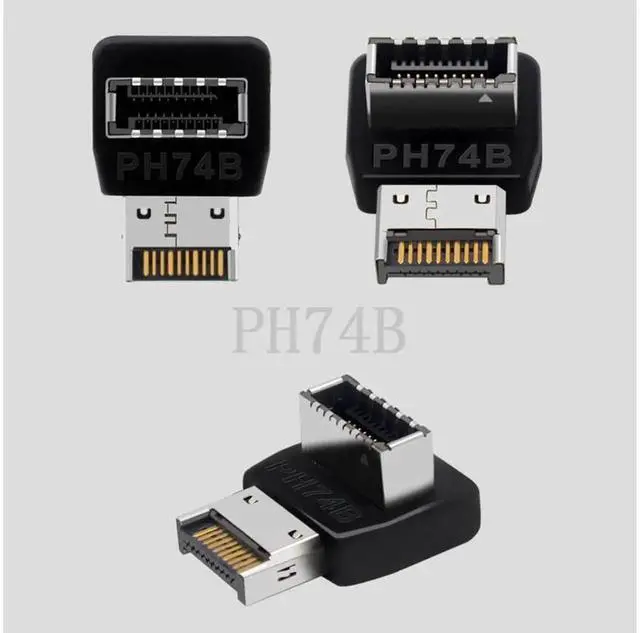 Alt view image 7 of 7 - 2 Pack 90 Degree USB3.1 Type-E Adapter, Internal Motherboard USB Type-C Type-E Header Steering Elbow Converter, Right Angle USB 3.1 Type-E Internal Connector for PC Case Modding