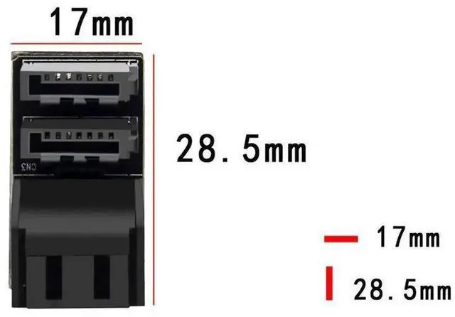 Alt view image 2 of 6 - Dual 90 Degree SATA 7Pin Adapter, SATA 7Pin Female to Male Right Angle Steering Connector, Motherboard SATA Angled Adapter for Desktop SSD HDD