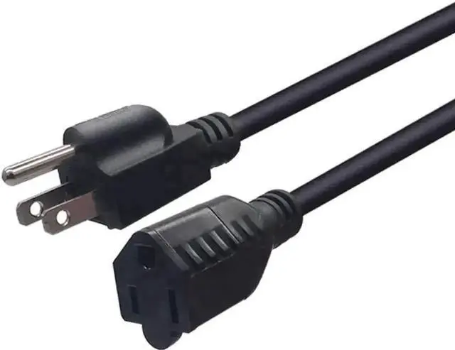 Main image of 3.3ft/1M Short Heavy Duty Power Extension Cord, 16AWG 13A 3 Prong Male Plug to Female Socket, Outlet Saver Power Extension Cable for Household & Industrial Use
