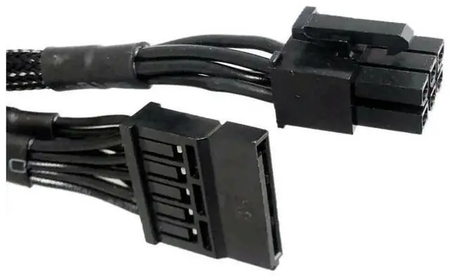 Alt view image 2 of 2 - 20in(50cm) 6 Pin to 3X 15 Pin SATA Hard Drive Power Adapter Cable, Only Compatible with EVGA GQ Series Semi Modular Power Supply for HDD SSD
