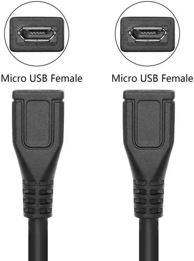 Alt view image 2 of 7 - 2Pcs 9Inch Short Micro USB Female to Female Extension Cable, Micro USB Charging & Data Sync Cord for Cellphone, Tablet, MP3 and Micro USB Devices