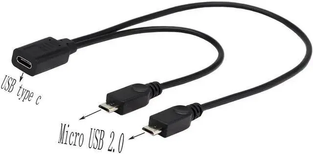 Alt view image 5 of 6 - 30cm Multi-Connector Sync & Charge Cable, Micro USB 2.0 & USB Type-C Charging Data Cord, Compatible with Smartphones, Tablets and Computers with Micro USB & USB-C Ports