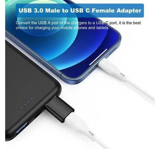 Alt view image 4 of 5 - 6 Pack Black USB-C Adapter Set, USB A Male to USB-C Male, USB 3.0 Male to USB-C Female, USB-C Male to USB 3.0 Female Converter Connectors for USB-C Devices