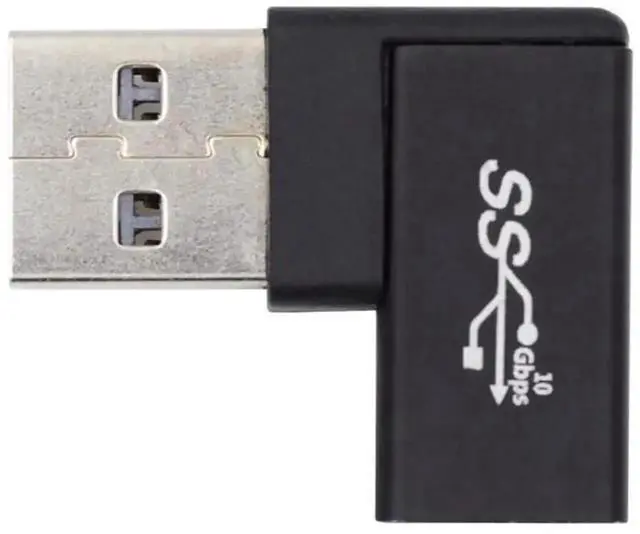 Main image of Up Opposite U Shape Right Angled USB-C Female to USB 3.0 A Male Adapter, Type-C to USB-A High Speed Data Connector for Laptops, Desktops, USB-C Peripherals