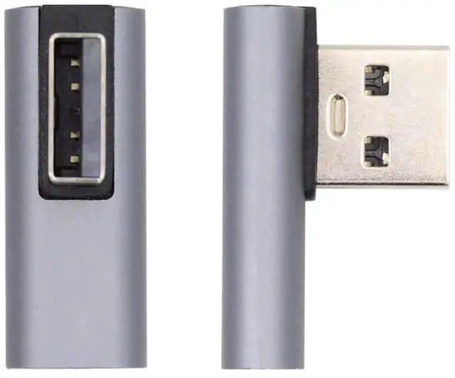 Main image of 90 Degree Right Angled Low Profile USB-C Female to USB 3.0 A Male Adapter, Slim Type-C to USB-A High Speed Data Connector for Laptops, Desktops, USB-C Peripherals