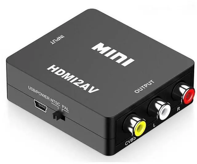 Main image of 1080P HDMI to RCA AV CVBS Converter Scaler, HDTV2AV Video Adapter Cable Support NTSC & PAL, HDMI to Composite L/R Audio Converter for HDTV, Monitor, Old Television, Set Top Box