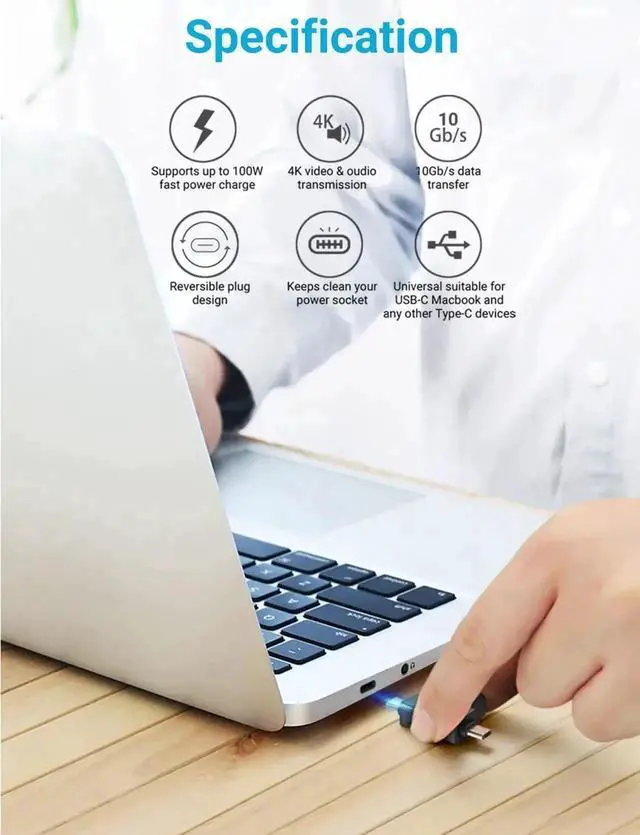 Alt view image 7 of 7 - 2 in 1 OTG Adapter, USB 3.0 Female to Micro USB Male & Type C Male Connector, Dual-port USB OTG Converter for Android Smartphones, Tablets, USB Peripherals (1 Pack)
