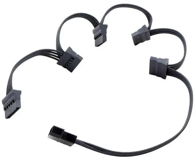 Alt view image 3 of 6 - 26 Inch (66cm) Molex 4 Pin Male to 5 x 15 Pin SATA Female Power Splitter Cable, 1 To 5 SATA Power Adapter Extension Cord for HDD, SSD, Optical Drives