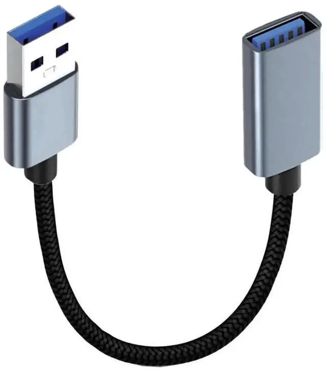 Main image of 0.98ft USB 3.0 Type-A Male to Type-A Female Extension Cable, 5Gbps Data Transfer Cord Silver, Compatible with External SSD, Hard Drive, Digital Camera and USB-A Peripherals