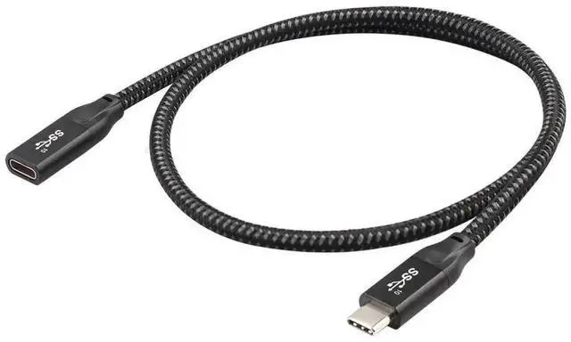 Alt view image 2 of 7 - 0.3m USB 3.1 Type-C Male to Female Extension Cable with Strain Relief Sleeve, USB-C Extender Cord Compatible with Laptops, Smartphones and All USB-C Devices