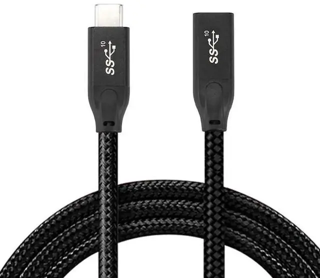 Alt view image 4 of 7 - 0.3m USB 3.1 Type-C Male to Female Extension Cable with Strain Relief Sleeve, USB-C Extender Cord Compatible with Laptops, Smartphones and All USB-C Devices
