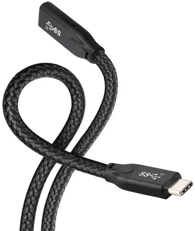 Alt view image 3 of 7 - 0.3m USB 3.1 Type-C Male to Female Extension Cable with Strain Relief Sleeve, USB-C Extender Cord Compatible with Laptops, Smartphones and All USB-C Devices