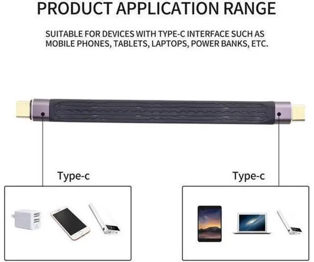 Alt view image 4 of 7 - 5.11 Inch Short USB4 Cable, USB Type-C Male to Male 40Gbps Data Transfer Cable, 100W PD Fast Charging Cord, Compatible with All Type-C Devices, Limited Time Offer