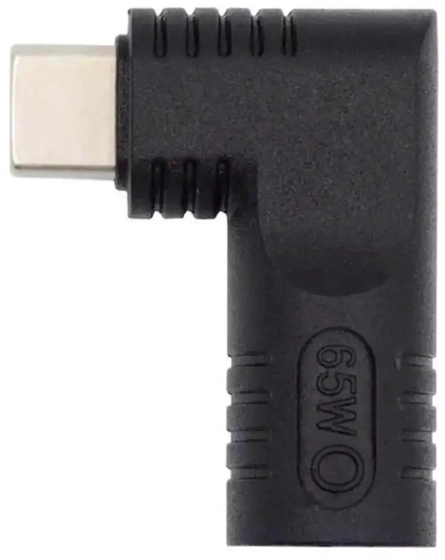 Alt view image 4 of 7 - 90 Degree DC Jack 2.5x0.7mm Input to USB-C Adapter, 65W PD Power Charging Converter Plug for Laptops, Smartphones and Type-C Devices