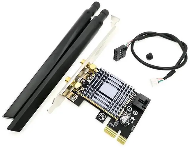 Alt view image 2 of 6 - Dual Band PCIE WiFi Adapter AC 300Mbps, 2.4GHz & 5GHz Wireless Network Card with Bluetooth 4.0, High Speed Stable PCI-E Wireless Card for Desktop PC Gaming