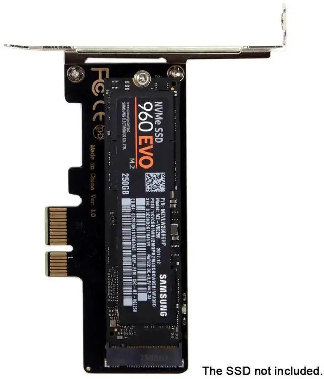 Alt view image 4 of 7 - NVMe to PCIe Adapter Card, PCI-E 4.0 Low Profile PCIe 3.0 x1 Lane to M.2 NGFF M-Key SSD, Supports NVMe & AHCI M.2 SSD