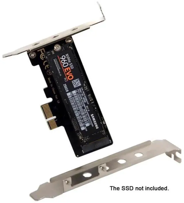 Alt view image 7 of 7 - NVMe to PCIe Adapter Card, PCI-E 4.0 Low Profile PCIe 3.0 x1 Lane to M.2 NGFF M-Key SSD, Supports NVMe & AHCI M.2 SSD