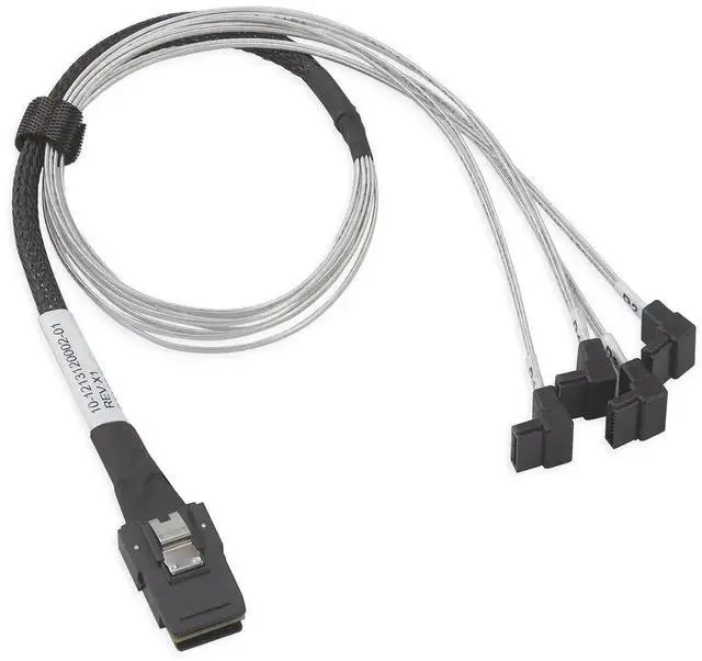Alt view image 6 of 7 - MiniSAS SFF-8087 Fan-Out Breakout Cable, SFF-8087 to 4 Right Angle SATA 7Pin, 6Gbps High Speed Cable for RAID Controllers, Servers and Storage Enclosures, 0.5M (1.6FT)