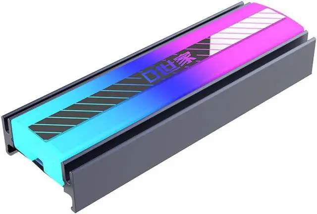 Alt view image 6 of 6 - 5V 3Pin ARGB M.2 2280 SSD Passive Heatsink, Computer Solid State Drive Cooling Radiator with Thermal Pad, ARGB Addressable RGB Cooler for M.2 2280 NVMe/SATA SSD