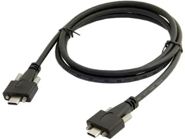 Main image of Panel Mount USB 3.1 Type-C Male to Male Locking Cable with M2 Screws, 10Gbps High Speed Data Transfer Cord, Secure Fixed USB-C Cable 1.2M for Industrial Equipment, Cabinet and Embedded Devices