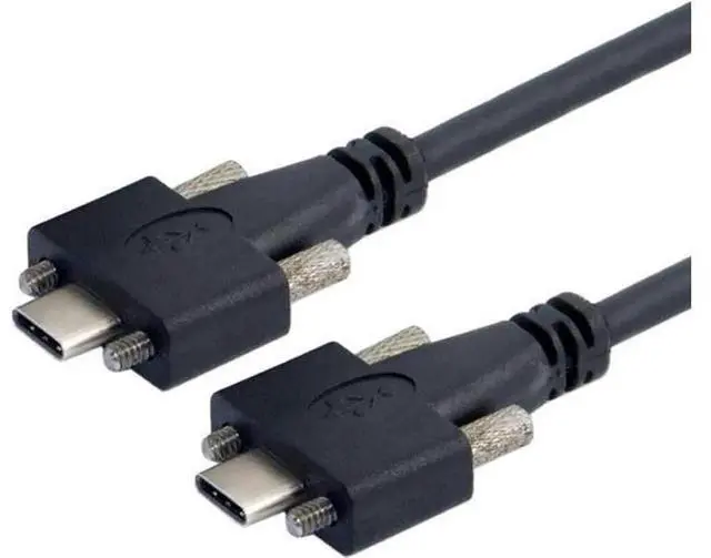 Alt view image 7 of 7 - Panel Mount USB 3.1 Type-C Male to Male Locking Cable with M2 Screws, 10Gbps High Speed Data Transfer Cord, Secure Fixed USB-C Cable 1.2M for Industrial Equipment, Cabinet and Embedded Devices