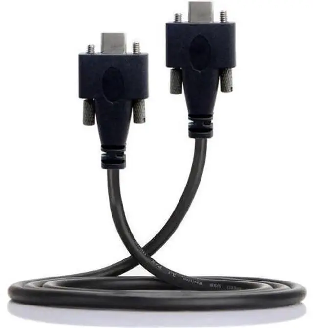 Alt view image 3 of 7 - Panel Mount USB 3.1 Type-C Male to Male Locking Cable with M2 Screws, 10Gbps High Speed Data Transfer Cord, Secure Fixed USB-C Cable 1.2M for Industrial Equipment, Cabinet and Embedded Devices