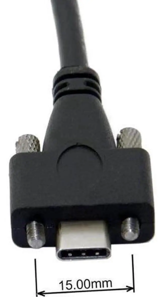 Alt view image 4 of 7 - Panel Mount USB 3.1 Type-C Male to Male Locking Cable with M2 Screws, 10Gbps High Speed Data Transfer Cord, Secure Fixed USB-C Cable 1.2M for Industrial Equipment, Cabinet and Embedded Devices