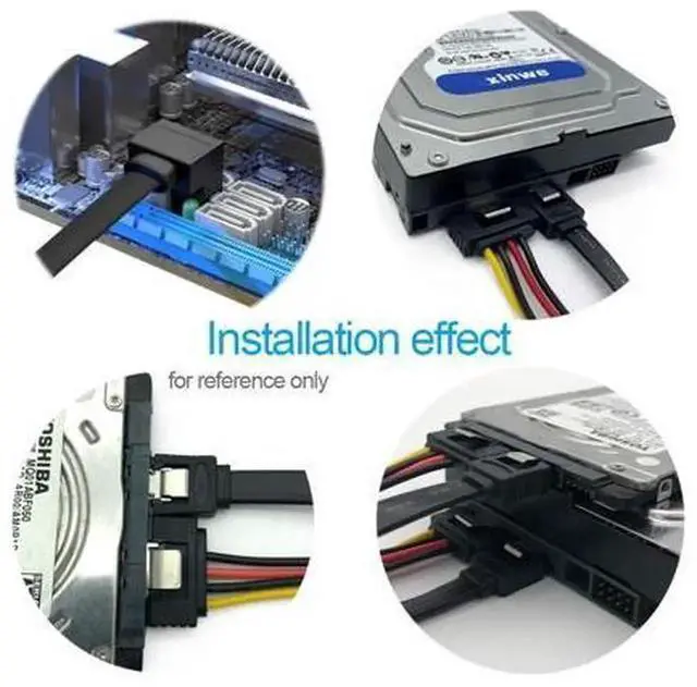 Alt view image 3 of 7 - 4PCS SATA Cable Set, SATA III 6Gbps Data Cable & 4Pin Molex to 2x15Pin SATA Power Splitter Cable, SATA 3.0 6.0Gbps Data Cord for PC Hard Drive, SSD, Optical Drive Power & Data Connection