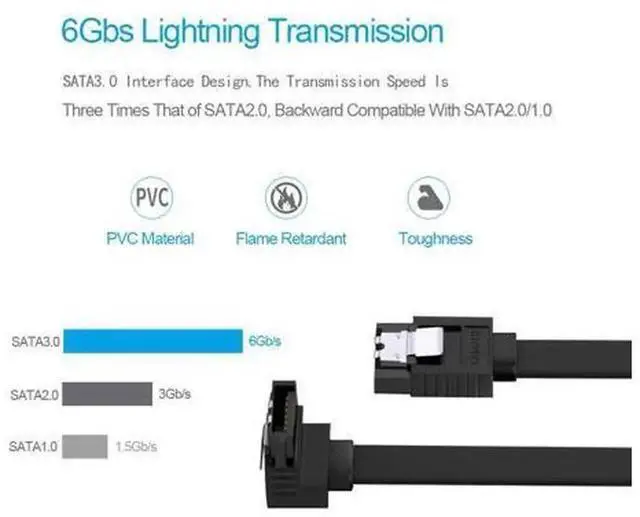 Alt view image 6 of 7 - 4PCS SATA Cable Set, SATA III 6Gbps Data Cable & 4Pin Molex to 2x15Pin SATA Power Splitter Cable, SATA 3.0 6.0Gbps Data Cord for PC Hard Drive, SSD, Optical Drive Power & Data Connection