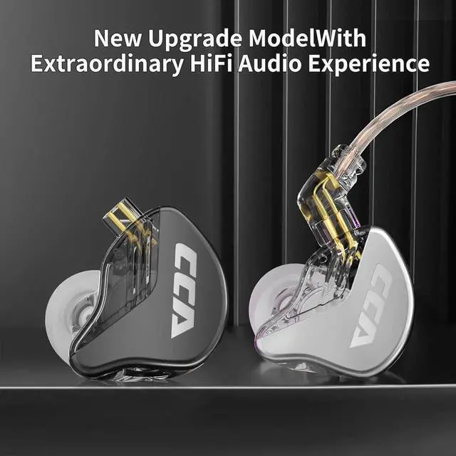 Alt view image 4 of 7 - CRA In Ear Monitor Earphones, Ultra-Thin Diaphragm Dynamic Driver IEM, Wired HiFi Earbuds with Mic, Clear Sound & Deep Bass, Detachable Tangle-Free Cable for Music, Gaming and Stage Monitoring