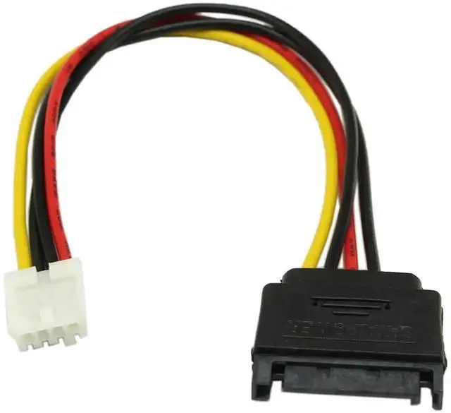 Alt view image 5 of 7 - 2-Pack 8 Inch 4 Pin Floppy Drive to 15 Pin SATA Male Power Cable, 4Pin Floppy Connector to SATA 15Pin Power Adapter Wire for PC Hard Drive, SSD Storage Power Supply
