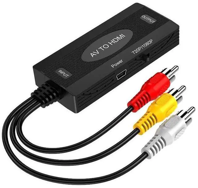 Main image of 1080P RCA to HDMI Converter, AV to HDMI Video Audio Adapter, Supports 1080P Resolution, Good Heat Dissipation, Compatible with Surveillance Camera, Set-Top Box for TV, Monitor and Projector